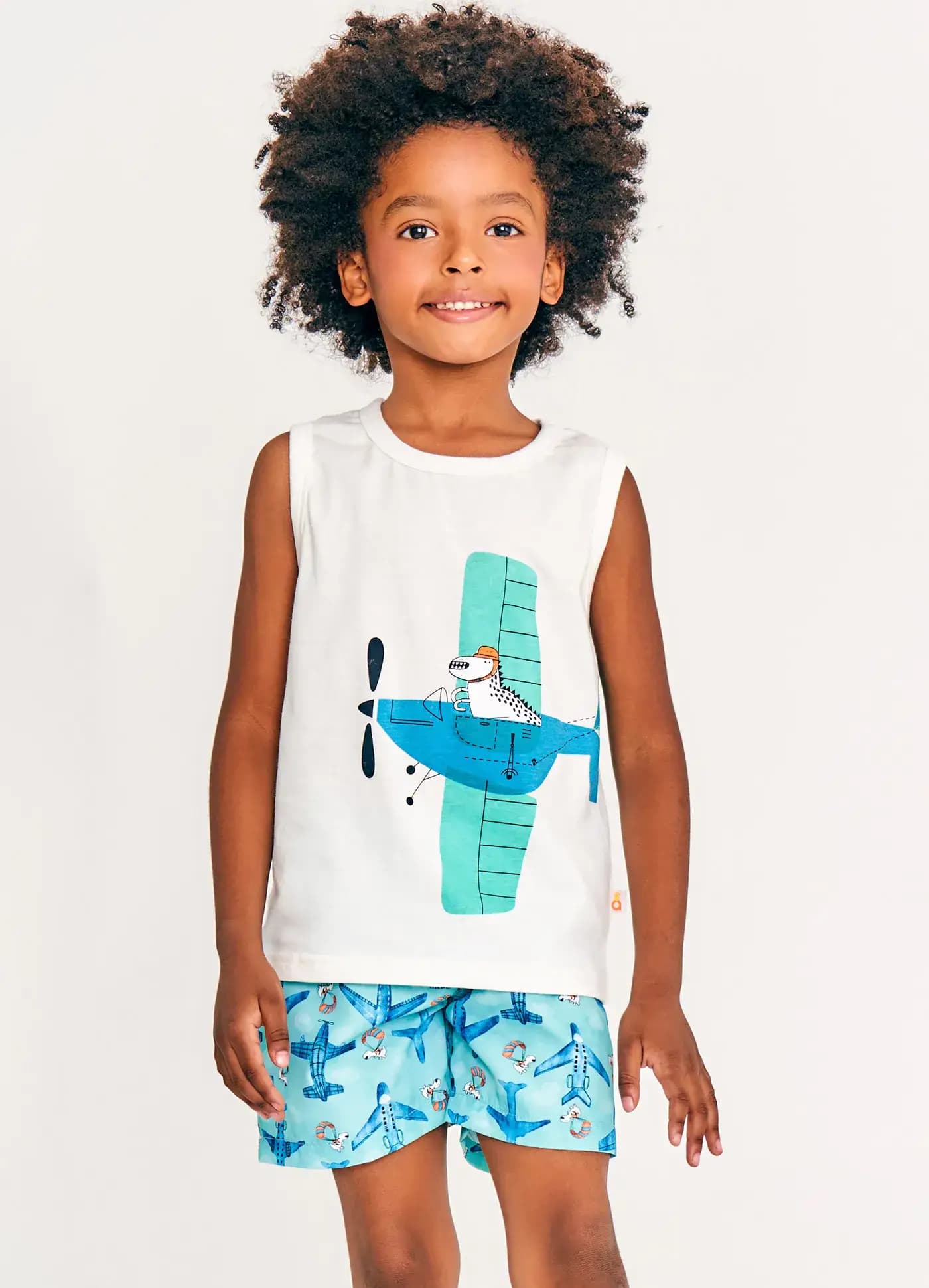 CONJ. AVIAO OFF WHITE E VERDE 