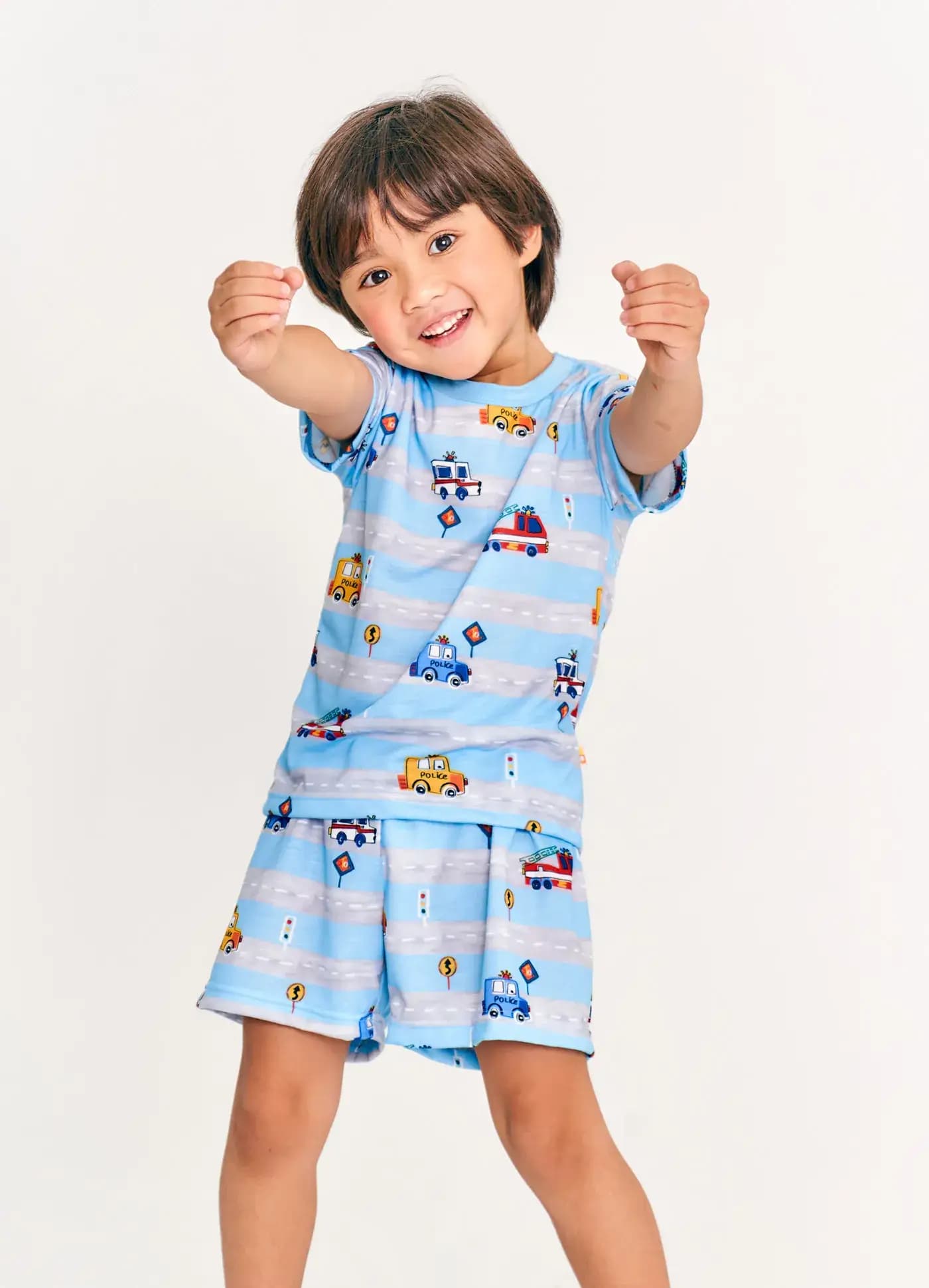 CONJ. PIJAMA CARROS CINZA E AZUL