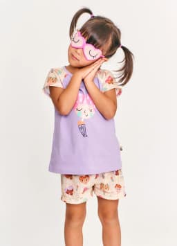 Miniatura CONJ. PIJAMA DOCE CORACAO OFF WHITE E ROXO BB P 2