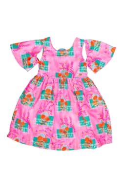 Miniatura VESTIDO FLORES NA JANELA ROSA 3