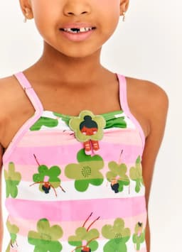 Miniatura MAIO DANCANDO ENTRE FLORES ROSA E BRANCO M 2