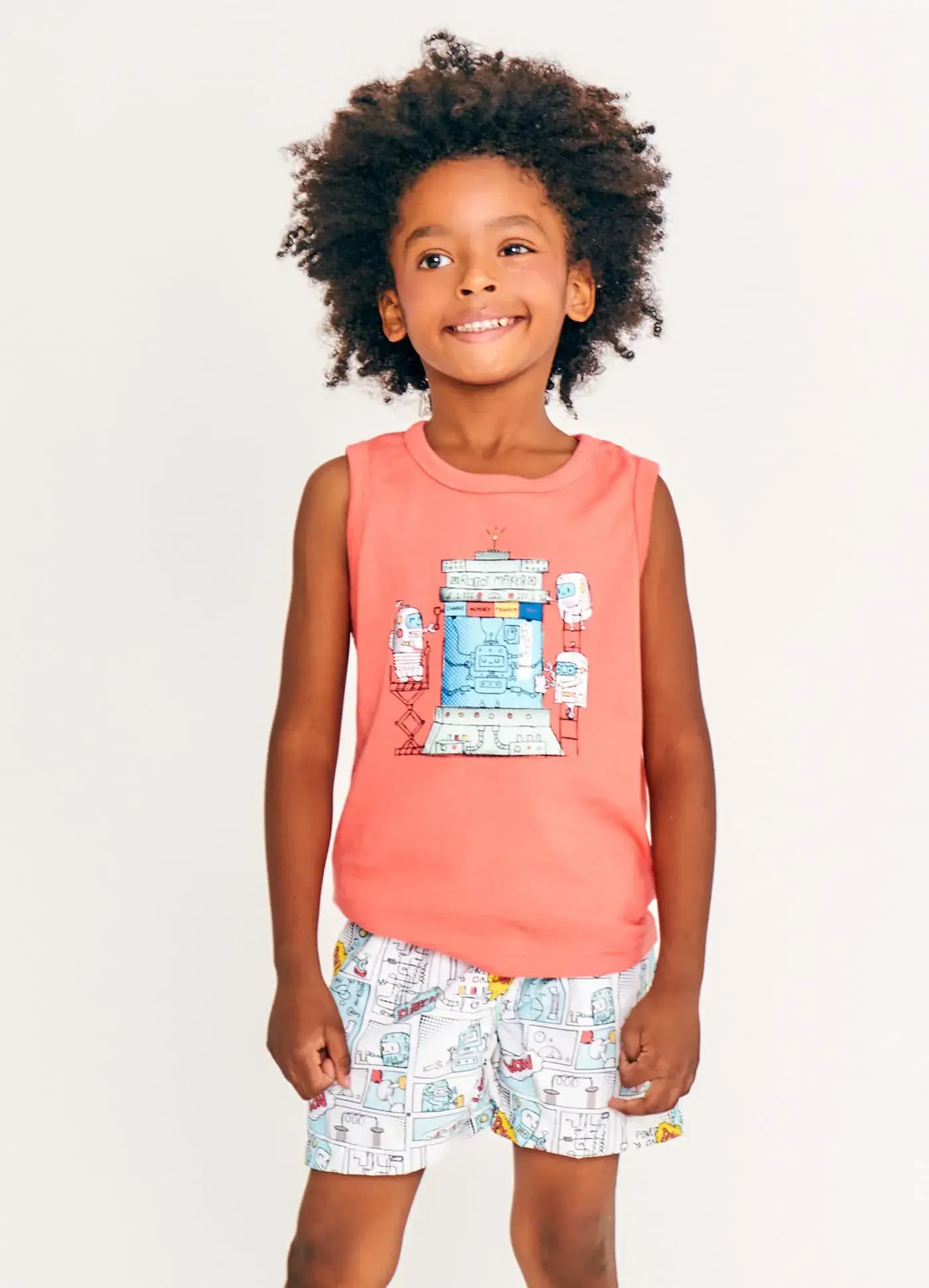 CONJ. ROBOZINHOS APRICOT E OFF WHITE 