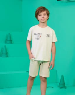 Miniatura CONJ. CAMISETA MEIA MALHA E BERMUDA MOLETOM SEM FELPA 1