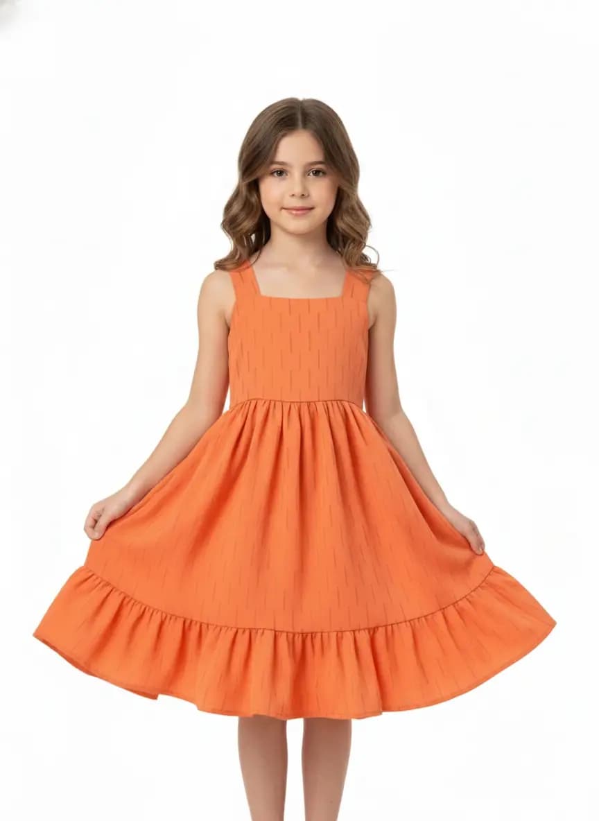 VESTIDO FESTA CATTAI LARANJA 