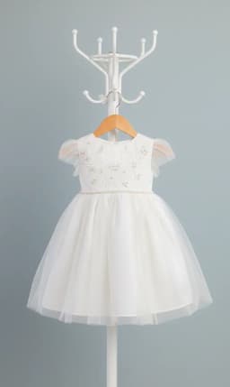 Miniatura VESTIDO FESTA CATTAI OFF WHITE EM TE CIDO COM DETALHES EM TULE, BORDDADOS E PEROLAS 2