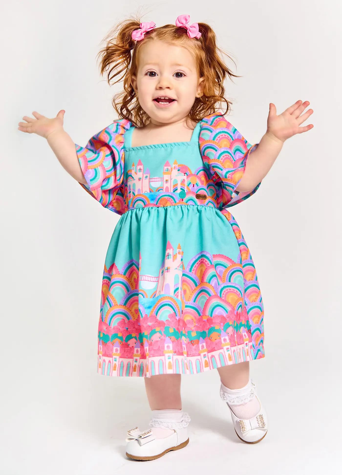 VESTIDO ALPHABETO BB FEM ESTAMPADO/ESMERALDA 60504