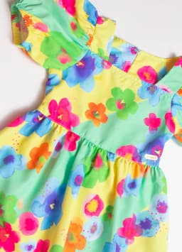 Miniatura VESTIDO ALPHABETO AMARELO/VERDE EM TECIDO 3