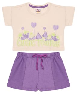 Miniatura CJ.PP BLUSA M/M C/ REF. E SHORTS MOLETINHO C/ RECORTE MOL. TEXTURIZADO E CORDÃO / SORTIDA / 0 1