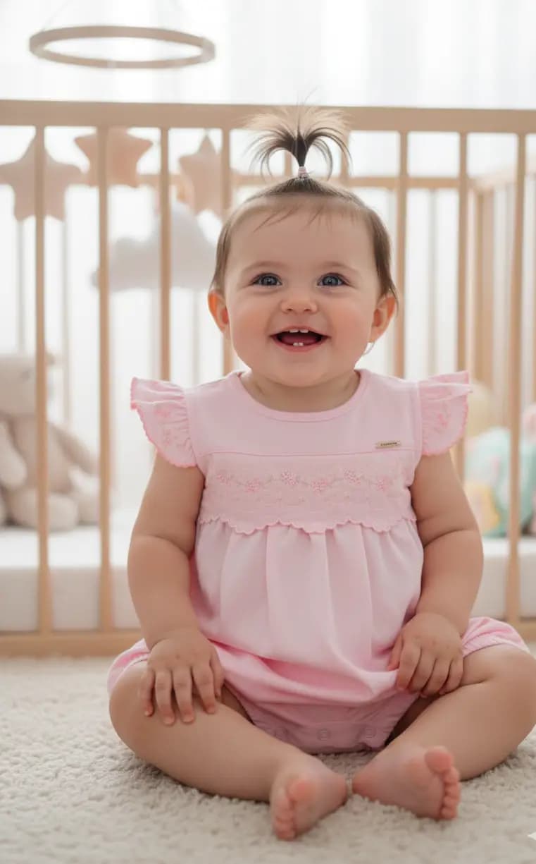 MACACAO CURTO SEM MANGA ACONCHEGO LINDEZA / ROSA BEBE