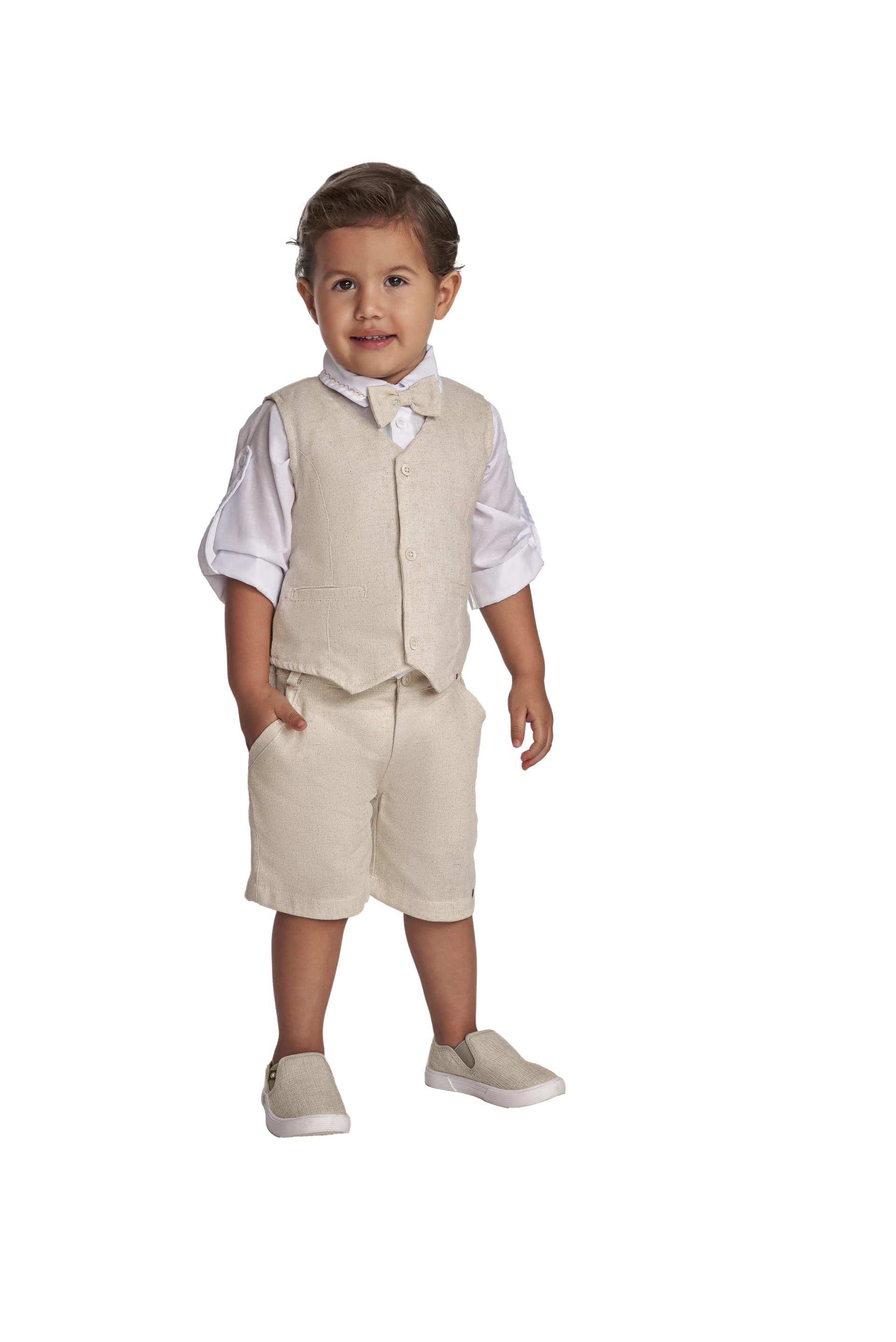 CONJUNTO CURTO ACONCHEGO LINHO SOCIAL / BEGE