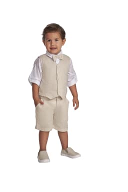 Miniatura CONJUNTO CURTO ACONCHEGO LINHO SOCIAL / BEGE 1