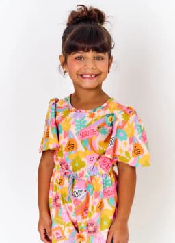 Miniatura MACAQUINHO ALPHABETO ESTAMPADO EM TONS ROSA E OFF WHITE  2