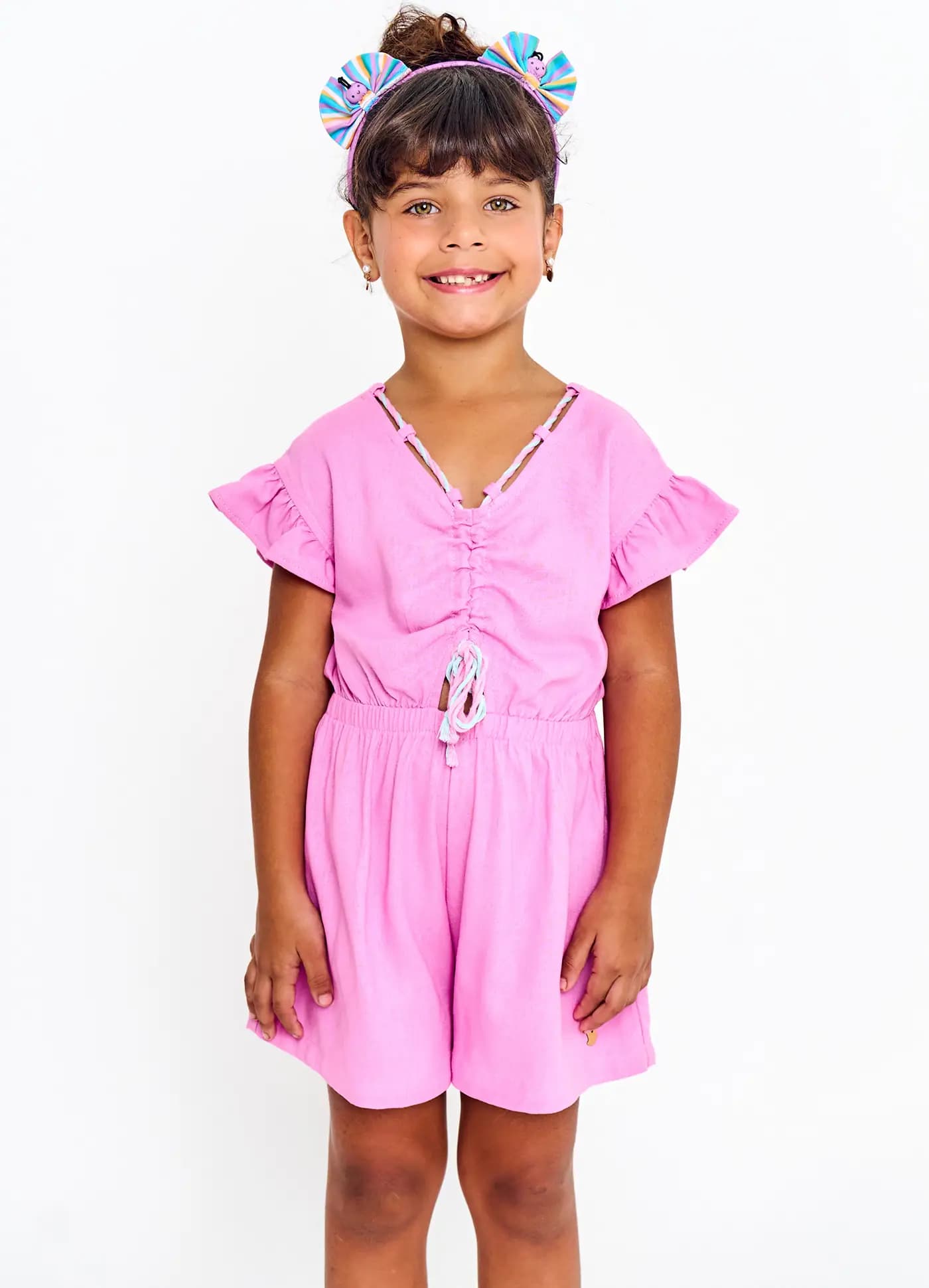 MACAQUINHO ALPHABETO EM TECIDO DE ALGODAO NA COR ROSA