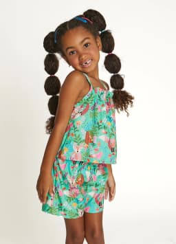 Miniatura CONJ BATA E SHORT ALPHABETO  ESTAMPADO COM TONS VERDE 1