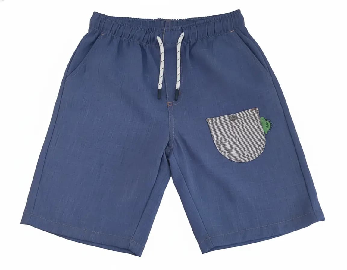 BERMUDA DINOS SE DIVERTEM JEANS CONFORT AZUL