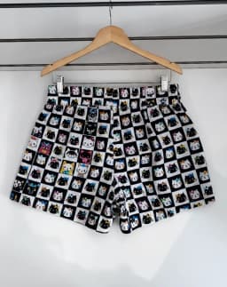 Miniatura SHORT SAIA POP CAT PRETO E BRANCO 2